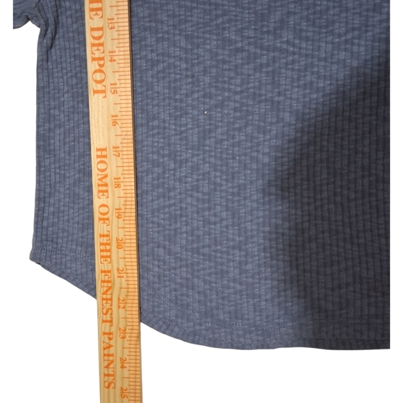 EUC Lauren Conrad Sz. XS Slate Blue Ribbed balloon 1/2 Sleeve Pullover Top - Picture 5 of 9